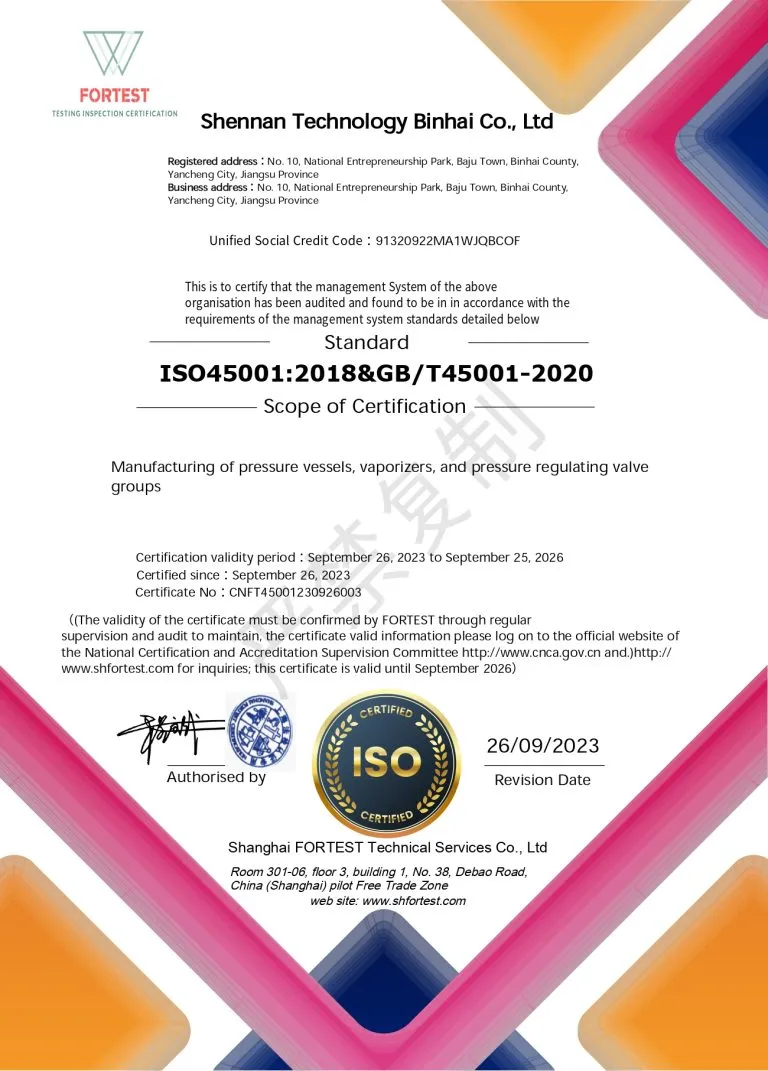 Chứng Chỉ ISO 45001:2018
